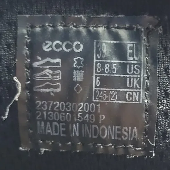 ECCO Soft 7 Black Leather Sneakers Women’s 8 (EU 39) Comfort Casual - Picture 4 of 9